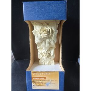 NOS Neo Classic Rose Garden‎ Ivory Swag Curtain Sconce Rod Holder Graber Bracket